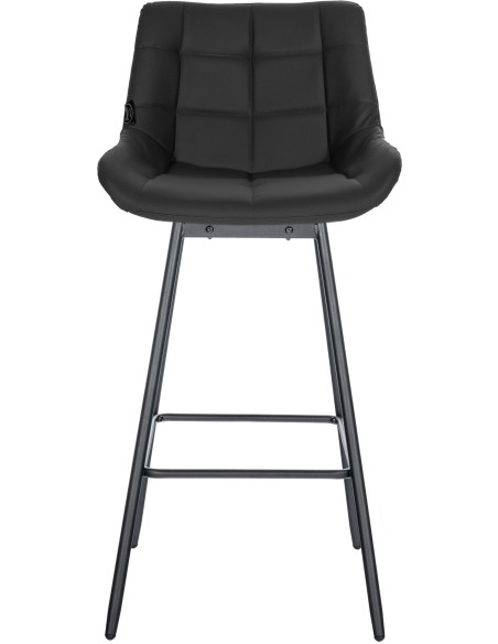 Tabouret de bar pivotant moderne en Polyuréthane Noir Métal Noir Cerian - 2