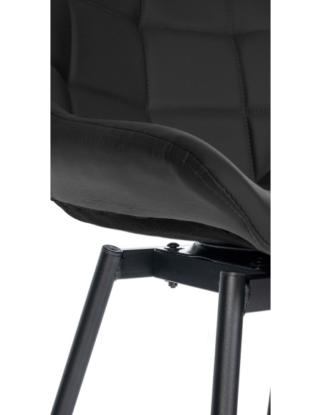 Tabouret de bar pivotant moderne en Polyuréthane Noir Métal Noir Cerian - 6