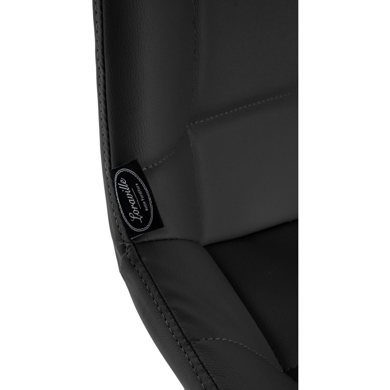 Tabouret de bar pivotant moderne en Polyuréthane Noir Métal Noir Cerian - 7