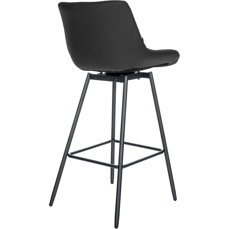 Tabouret de bar pivotant moderne en Polyuréthane Noir Métal Noir Cerian - 5
