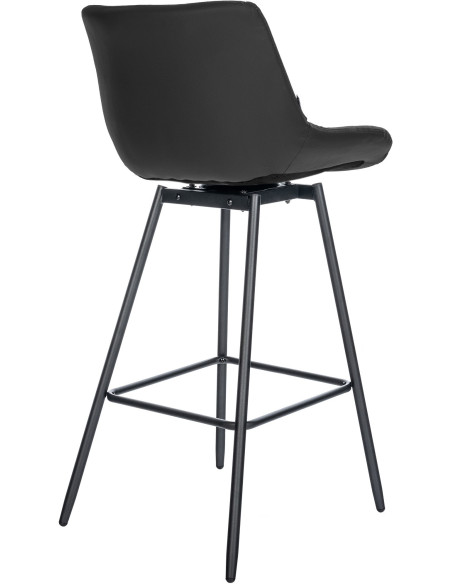 Tabouret de bar pivotant moderne en Polyuréthane Noir Métal Noir Cerian - 5