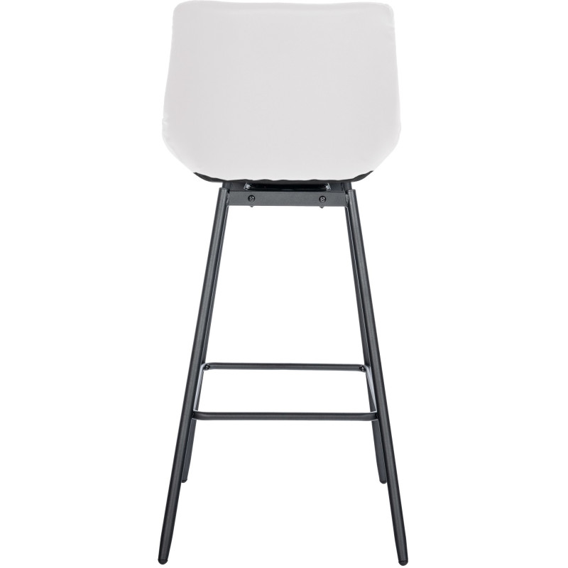 Tabouret de bar pivotant moderne en Polyuréthane Blanc Métal Noir Cerian - 5