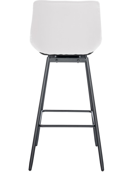 Tabouret de bar pivotant moderne en Polyuréthane Blanc Métal Noir Cerian - 5