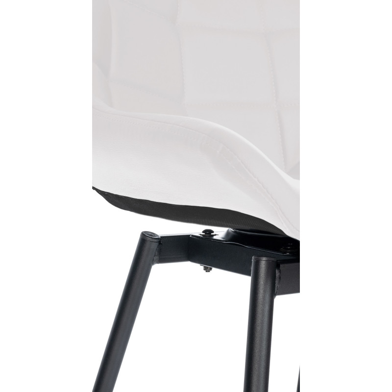 Tabouret de bar pivotant moderne en Polyuréthane Blanc Métal Noir Cerian - 6