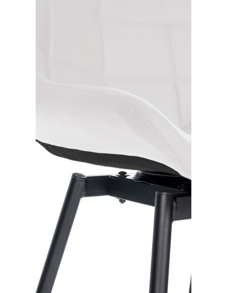 Tabouret de bar pivotant moderne en Polyuréthane Blanc Métal Noir Cerian - 6