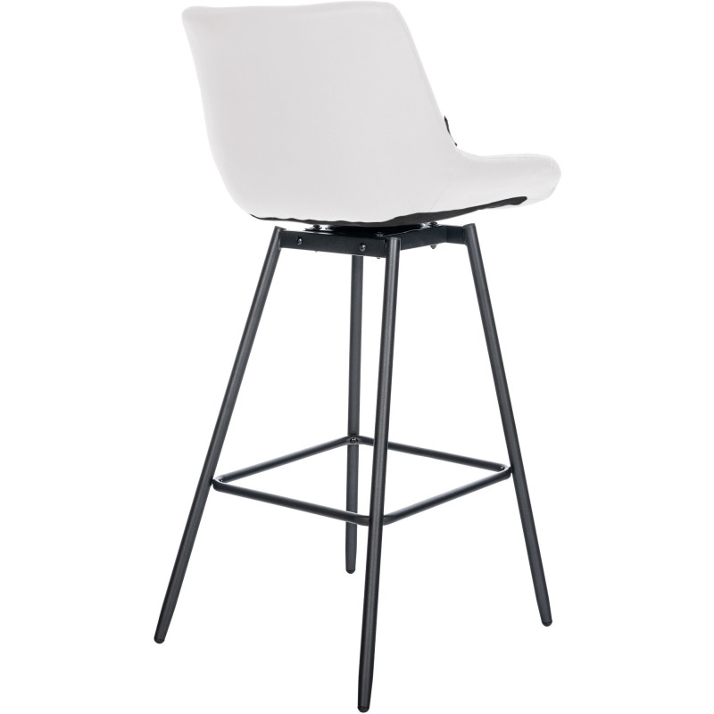 Tabouret de bar pivotant moderne en Polyuréthane Blanc Métal Noir Cerian - 3