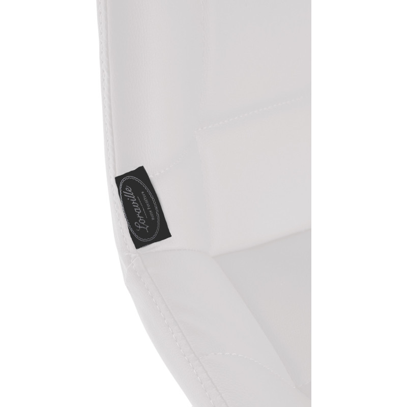 Tabouret de bar pivotant moderne en Polyuréthane Blanc Métal Noir Cerian - 7