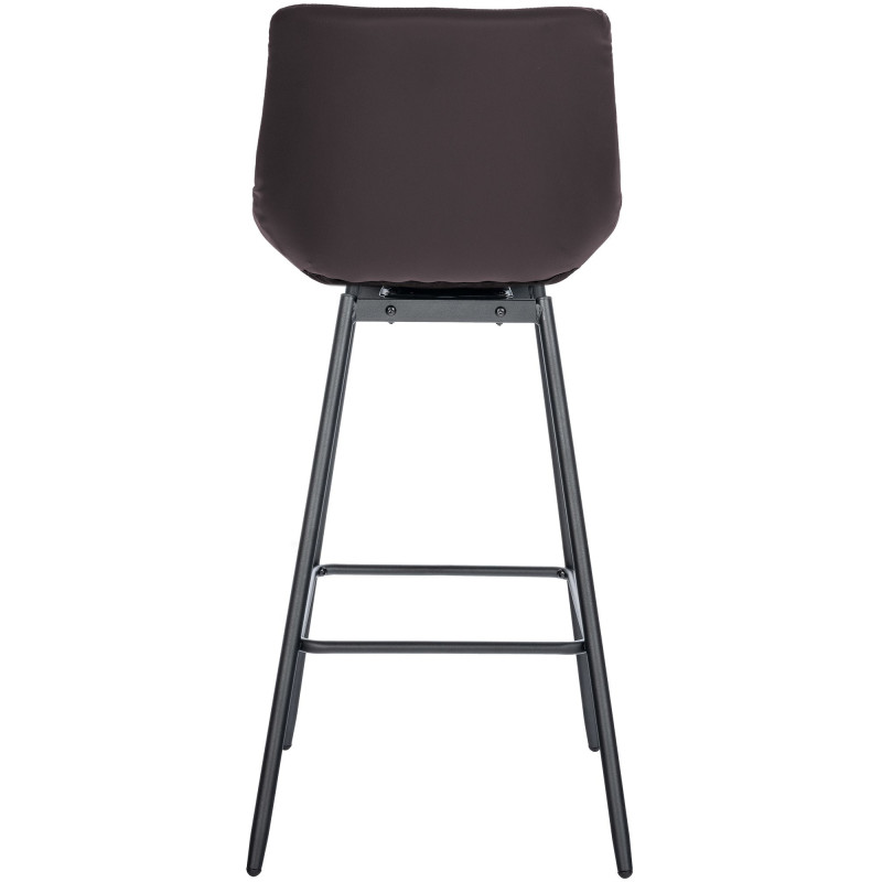 Tabouret de bar pivotant moderne en Polyuréthane Marron Métal Noir Cerian - 4