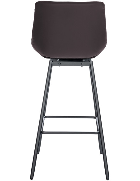 Tabouret de bar pivotant moderne en Polyuréthane Marron Métal Noir Cerian - 4