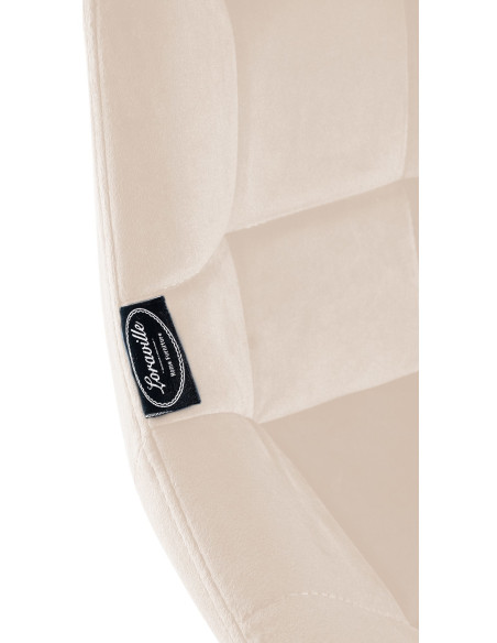 Tabouret de bar pivotant moderne en Velours Blanc crème Métal Noir Cerian - 6