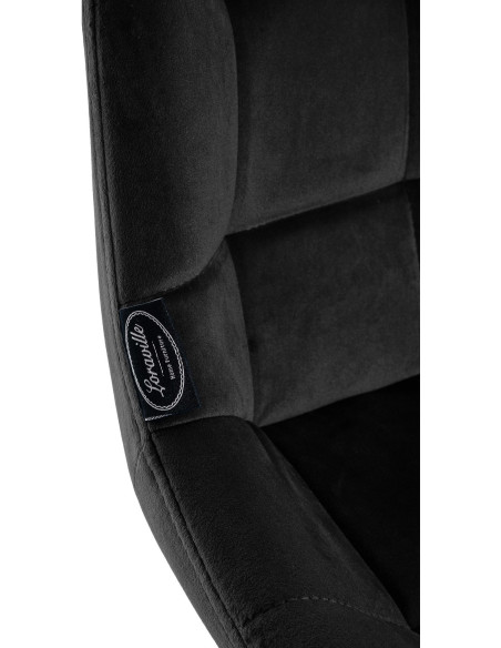 Tabouret de bar pivotant moderne en Velours Noir Métal Noir Cerian - 7