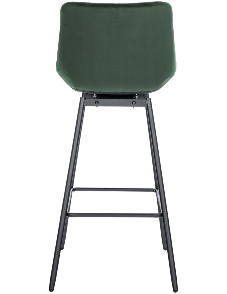 Tabouret de bar pivotant moderne en Velours Vert foncé Métal Noir Cerian - 4