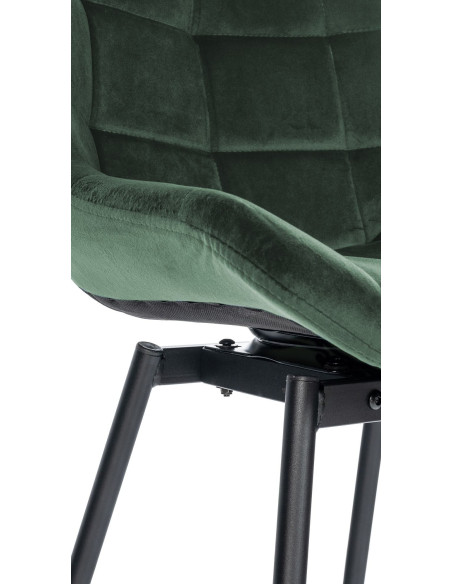 Tabouret de bar pivotant moderne en Velours Vert foncé Métal Noir Cerian - 6