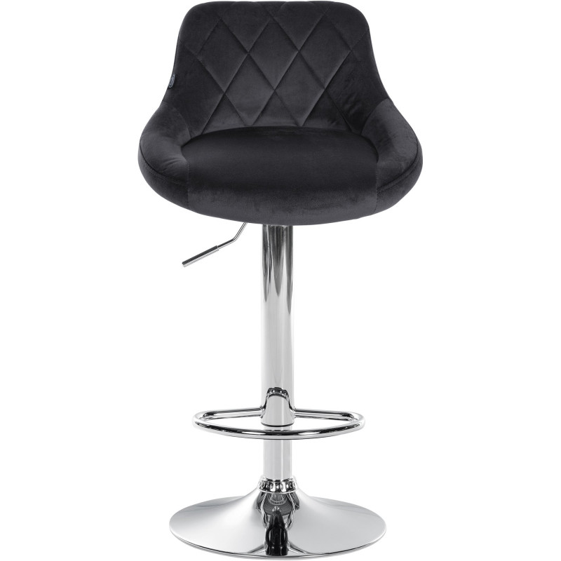 Tabouret de bar moderne chic en Velours Gris foncé Métal Argenté Zerion - 2