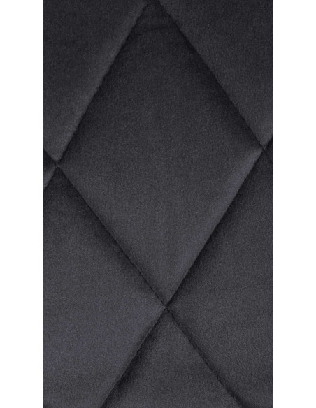 Tabouret de bar moderne chic en Velours Gris foncé Métal Argenté Zerion - 7