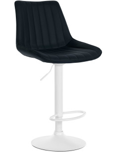 Tabouret de bar moderne en Polyuréthane Noir Métal Blanc Wenlia - 1