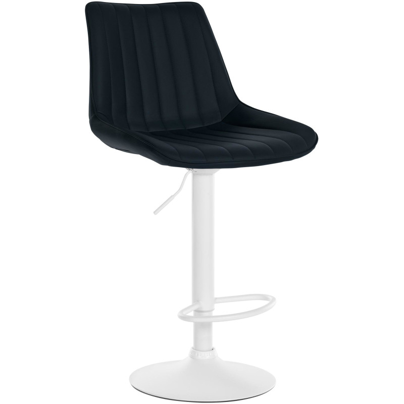 Tabouret de bar moderne en Polyuréthane Noir Métal Blanc Wenlia - 1