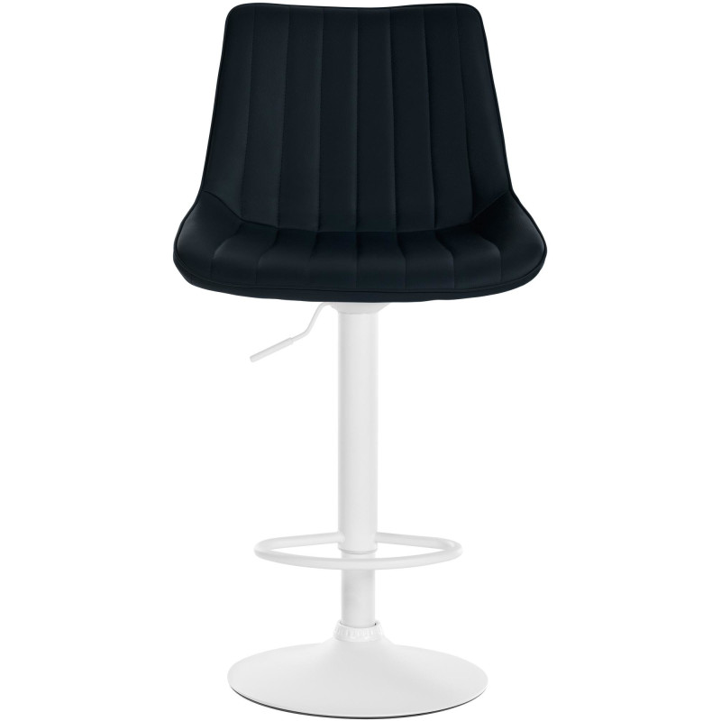 Tabouret de bar moderne en Polyuréthane Noir Métal Blanc Wenlia - 2