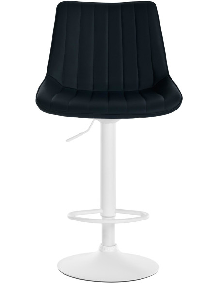 Tabouret de bar moderne en Polyuréthane Noir Métal Blanc Wenlia - 2