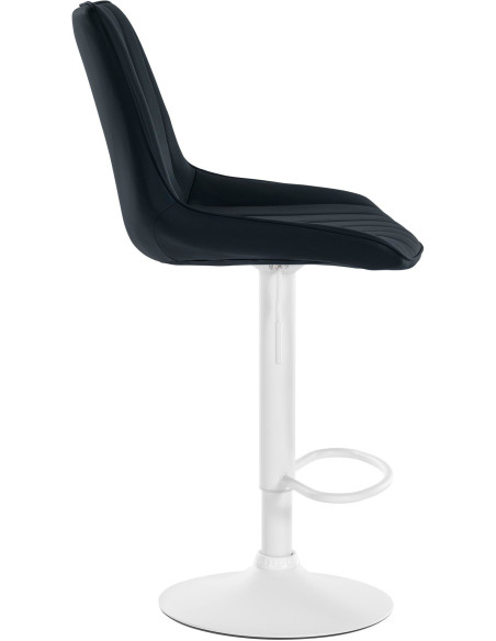Tabouret de bar moderne en Polyuréthane Noir Métal Blanc Wenlia - 3