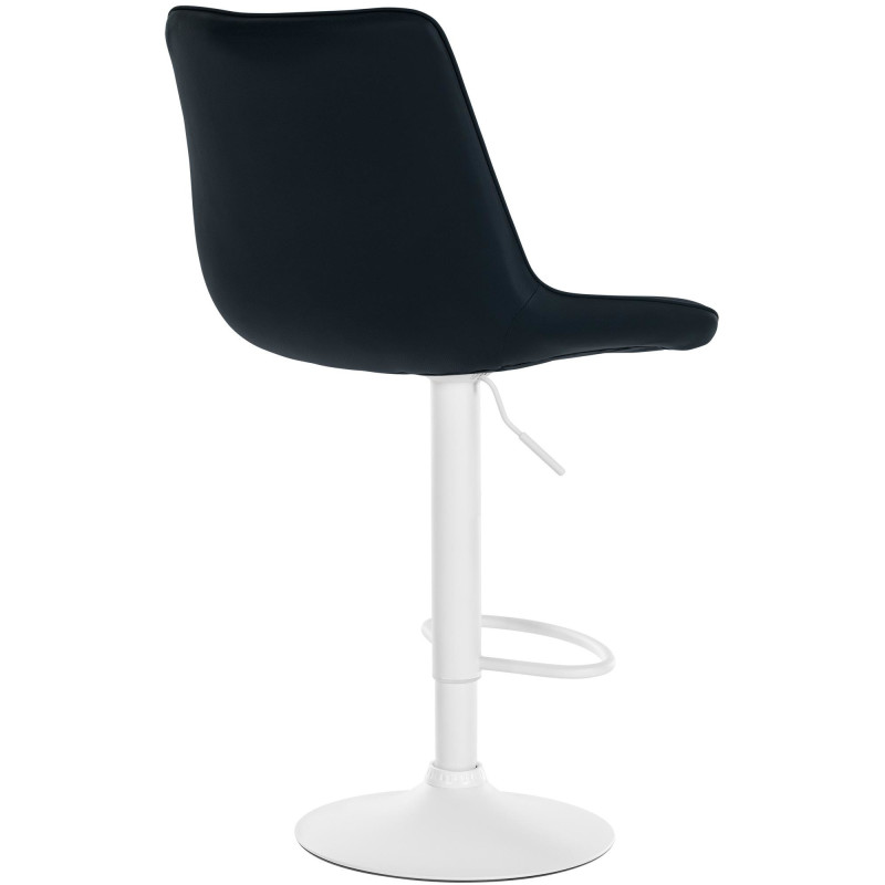 Tabouret de bar moderne en Polyuréthane Noir Métal Blanc Wenlia - 4
