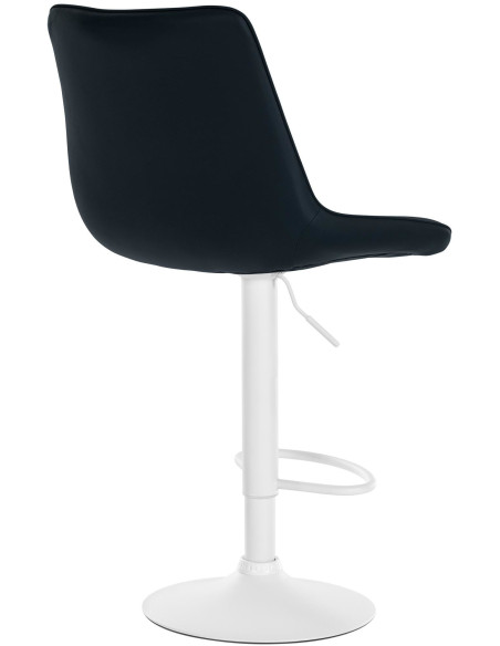 Tabouret de bar moderne en Polyuréthane Noir Métal Blanc Wenlia - 4
