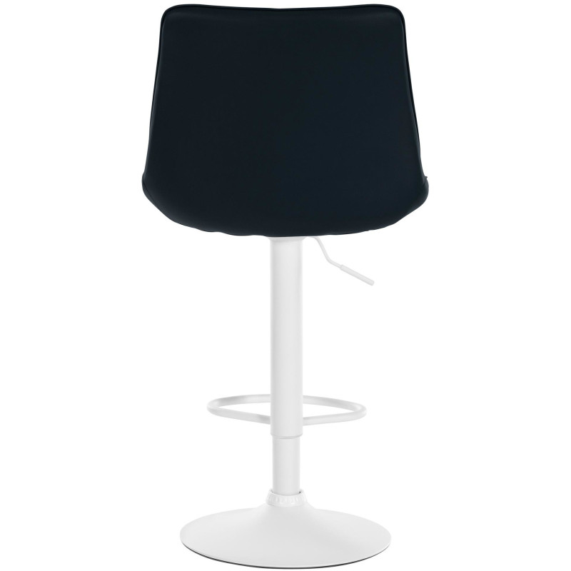 Tabouret de bar moderne en Polyuréthane Noir Métal Blanc Wenlia - 5