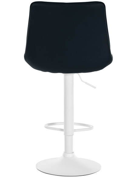 Tabouret de bar moderne en Polyuréthane Noir Métal Blanc Wenlia - 5