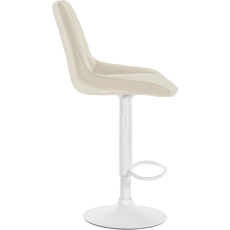 Tabouret de bar moderne en Polyuréthane Blanc crème Métal Blanc Wenlia - 3