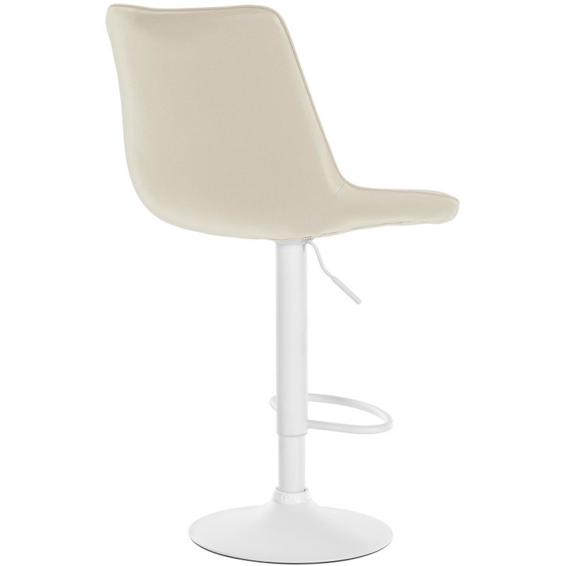 Tabouret de bar moderne en Polyuréthane Blanc crème Métal Blanc Wenlia - 4