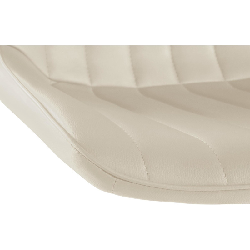 Tabouret de bar moderne en Polyuréthane Blanc crème Métal Blanc Wenlia - 5