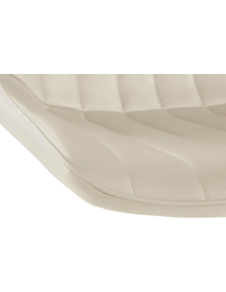 Tabouret de bar moderne en Polyuréthane Blanc crème Métal Blanc Wenlia - 5