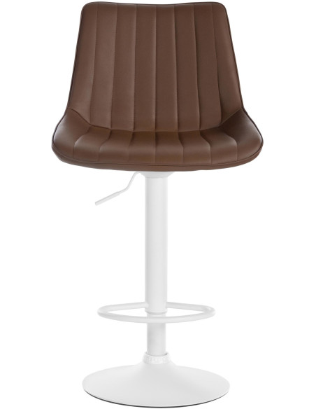 Tabouret de bar moderne en Polyuréthane Marron Métal Blanc Wenlia  - 2