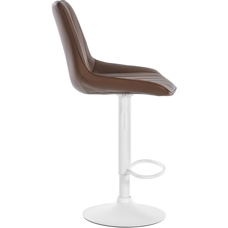 Tabouret de bar moderne en Polyuréthane Marron Métal Blanc Wenlia  - 3