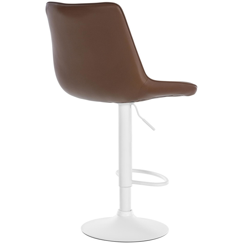 Tabouret de bar moderne en Polyuréthane Marron Métal Blanc Wenlia  - 4