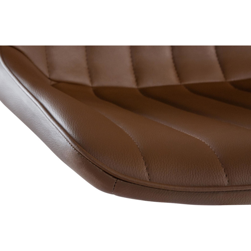 Tabouret de bar moderne en Polyuréthane Marron Métal Blanc Wenlia  - 5