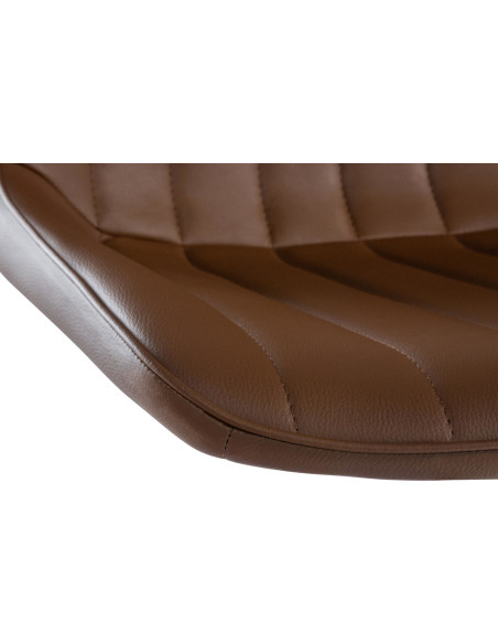 Tabouret de bar moderne en Polyuréthane Marron Métal Blanc Wenlia  - 5