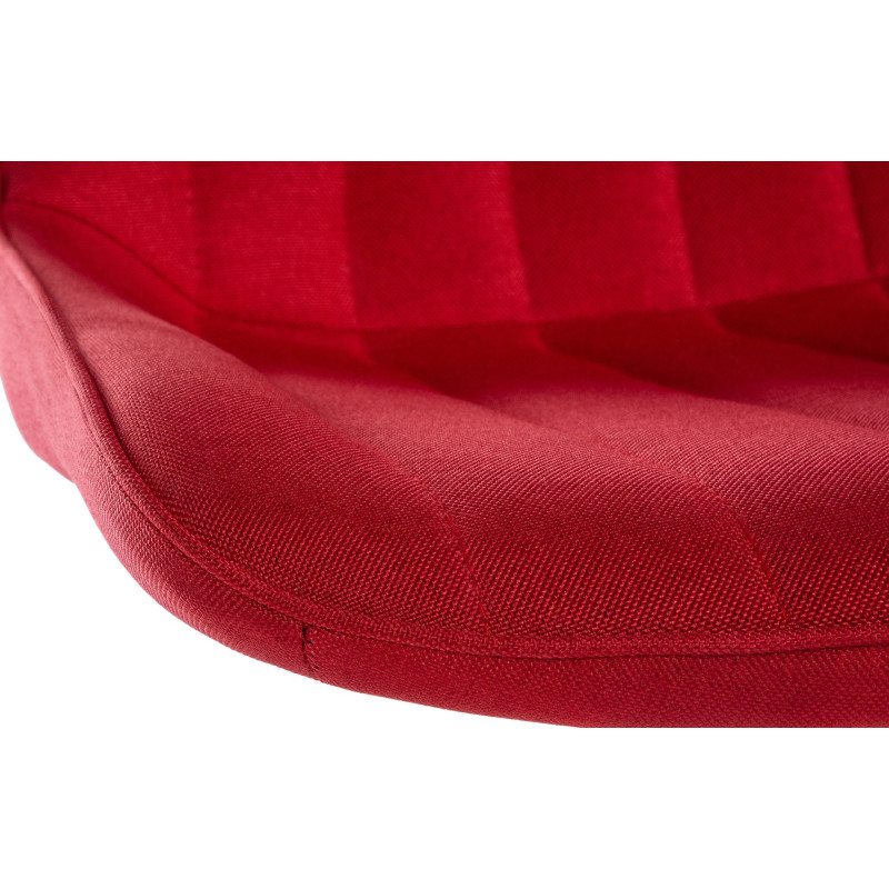 Tabouret de bar moderne en Tissu Rouge Métal Blanc Wenlia - 6