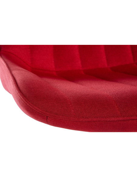 Tabouret de bar moderne en Tissu Rouge Métal Blanc Wenlia - 6