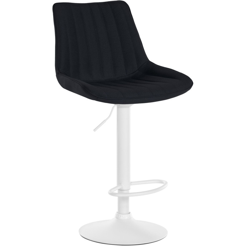 Tabouret de bar moderne en Tissu Noir Métal Blanc Wenlia - 1
