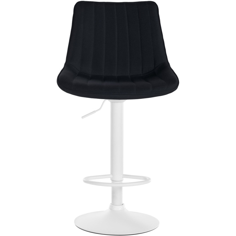 Tabouret de bar moderne en Tissu Noir Métal Blanc Wenlia - 2