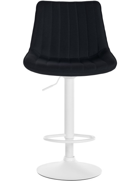 Tabouret de bar moderne en Tissu Noir Métal Blanc Wenlia - 2