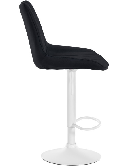 Tabouret de bar moderne en Tissu Noir Métal Blanc Wenlia - 3