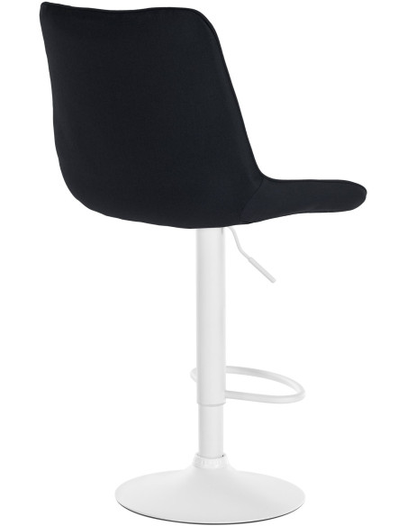 Tabouret de bar moderne en Tissu Noir Métal Blanc Wenlia - 4