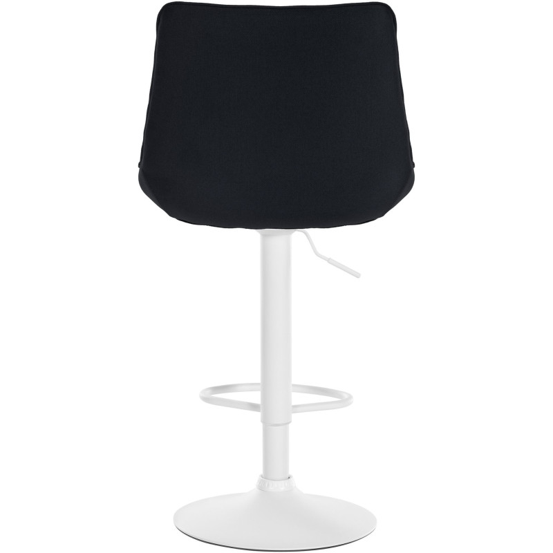 Tabouret de bar moderne en Tissu Noir Métal Blanc Wenlia - 5