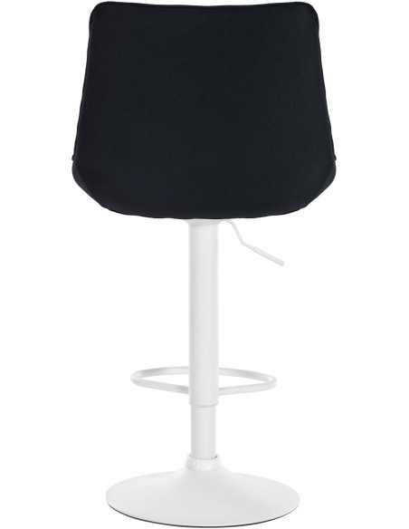 Tabouret de bar moderne en Tissu Noir Métal Blanc Wenlia - 5