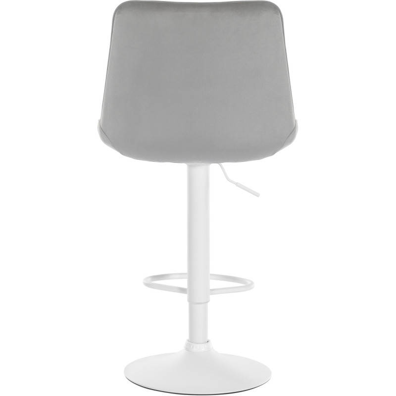 Tabouret de bar moderne en Velours Gris Métal Blanc Wenlia - 3