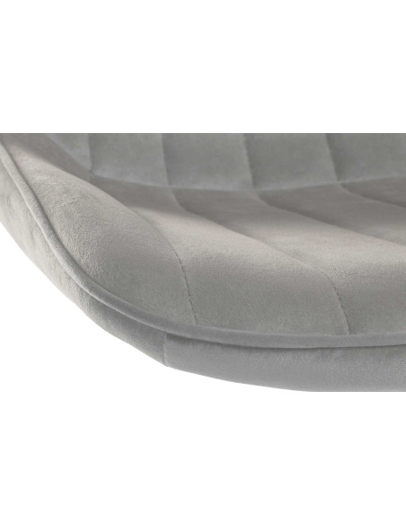 Tabouret de bar moderne en Velours Gris Métal Blanc Wenlia - 4