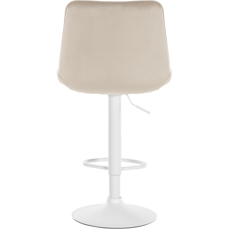 Tabouret de bar moderne en Velours Blanc crème Métal Blanc Wenlia - 3