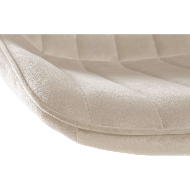 Tabouret de bar moderne en Velours Blanc crème Métal Blanc Wenlia - 4